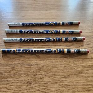 1999 Rams NFL Themed Pencils 4 Qty  with Erasers